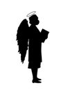 Silhouette doctor woman angel saving lives people