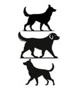 Trio of Dog Silhouettes, vector illustration Royalty Free Stock Photo