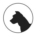 Silhouette of a dog head american pitt bull terrier