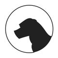 Silhouette of a dog head american staffordshire terrier