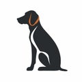 Silhouette Dog Icon: Simple And Elegant High Contrast Portraiture Royalty Free Stock Photo