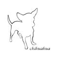 Silhouette of a dog, the inscription chihuahua.