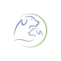 Silhouette of the dog a pet shop veterinary clinic vector logo