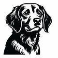 Bold Stencil Style Dog Clip Art On White Background