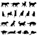 Silhouette of dogs and cats isolated on white background Royalty Free Stock Photo