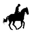 Dressage horse silhouette Royalty Free Stock Photo