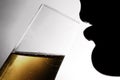 Silhouette of the drinking woman 1 Royalty Free Stock Photo