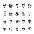 Silhouette drinks and beverages icons