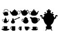 Silhouette of Drinks. Cafe Icons.