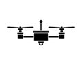 Silhouette drone with camera and two airscrew