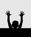 Silhouette of a drowning child Royalty Free Stock Photo