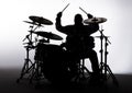 Silhouette of a Drummer Royalty Free Stock Photo