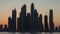 Silhouette Dubai Marina Royalty Free Stock Photo