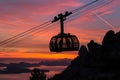 Silhouette of the Dubrovnik cable car Royalty Free Stock Photo