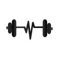 Silhouette dumbbell with symbol life