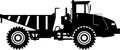 Silhouette of Dump Truck Icon in Flat Style. Vector Illustration