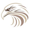 Silhouette eagle falcon hawk painted brown, painted in curved lines. Logo bird eagle falcon hawk Royalty Free Stock Photo