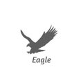 Silhouette of eagle flying. Vector illustration decorative design