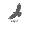 Silhouette of eagle flying. Vector illustration decorative design