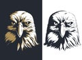 Silhouette eagle head front isolated vector logo icon illustration mascot badge