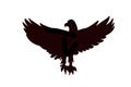 Silhouette of eagle on white background. Illustration design style