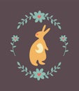 Silhouette of an easter bunny on brown background Royalty Free Stock Photo