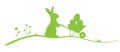 silhouette of easter bunny with easter eggs in wheelbarrow