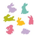 Silhouette of Easter Bunny. Vector illustration