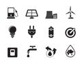 Silhouette Ecology, power and energy icons