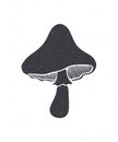 Silhouette of edible mushroom. Vector illustration.