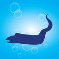 silhouette of eel fish. Vector illustration decorative design Royalty Free Stock Photo