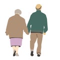 Silhouette Elderly Walking 1 vector