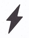 Silhouette of electric lightning bolt. Vector illustration. Thunderbolt strike symbol. Lightning flash symbol. Royalty Free Stock Photo