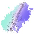 Silhouette of an electronic violin on a gradient background Royalty Free Stock Photo