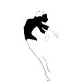 Silhouette of elegant ballerina . Dancer icon. motion sign. symbol. logo