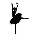 Silhouette of elegant ballerina vector. Dancer icon.