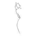 Silhouette of elegant lady vector icon.Sexy woman logo