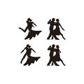 silhouette Elegant latino dancers couple,dancing people Royalty Free Stock Photo