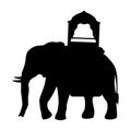 Silhouette elephant to carry passenger.