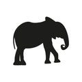 silhouette elephants on white background. vector .