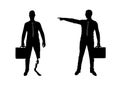 Silhouette , Employer refuses the invalid with a leg prosthesis to employ him for work