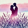 Silhouette of Endless Affection Royalty Free Stock Photo