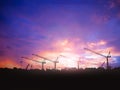 Silhouette engineer in a building site over Blurred constructio Royalty Free Stock Photo