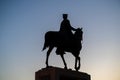 Silhouette of the Equestrian Statue of Ataturk Royalty Free Stock Photo