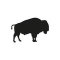 Silhouette of european bison or wisent vector Royalty Free Stock Photo