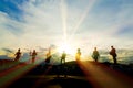 Silhouette in the evening at Rajarhat Park, a new attraction of