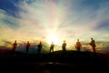 Silhouette in the evening at Rajarhat Park, a new attraction of