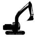 Silhouette the excavate. Royalty Free Stock Photo