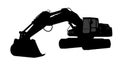 Silhouette the excavate. Royalty Free Stock Photo