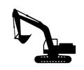 Silhouette the excavate. Royalty Free Stock Photo